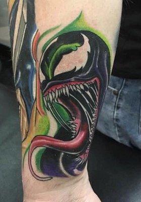 Cool venom I tattooed 
Tattoos by Thomas Cobb