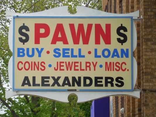 Alexander Coin & Pawn sign at 650 Graceland Ave., DesPlaines, IL