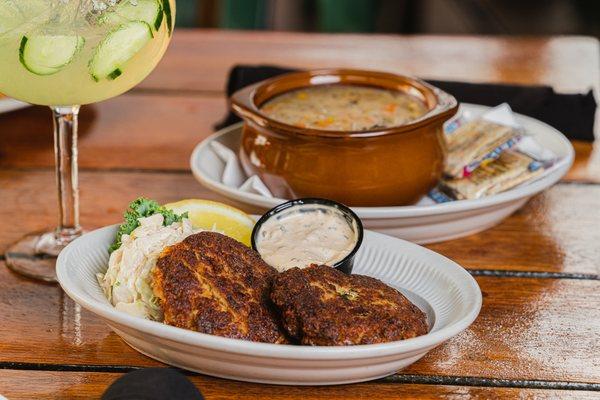 Crab Cakes --  Maryland style, remoulade slaw.