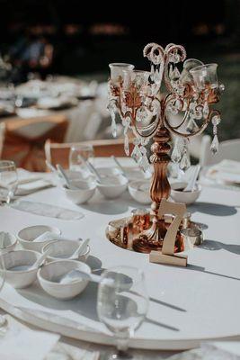 Table set up with candelabra Photo cred: @jeromepark