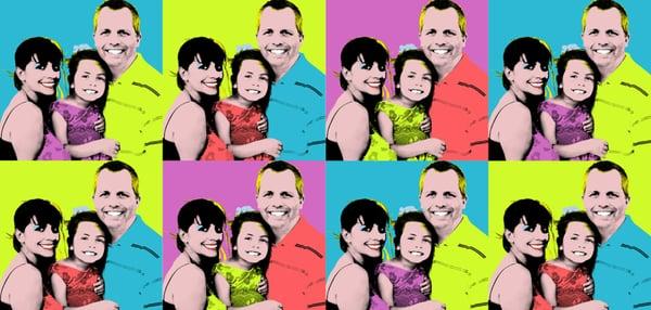 Family -  20x80 inches.
 PANORAMIC Pop Art Portrait