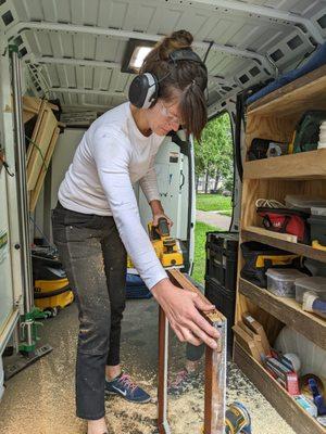 Modifying the size of a window sash so it may operate smoothly with the addition of weatherstripping.