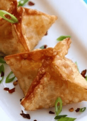 Crab Rangoon to snack on at Gooonies Fish & Beer Shack,  Pair with a cold Bud, walk around the Fair for a great day!