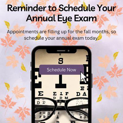 Schedule your annual exam today!