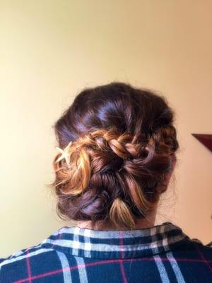 My hair for my sister's wedding! It was beautiful and lasted all day and night.