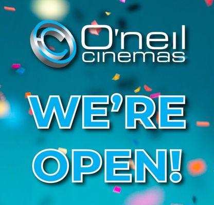 We are now open! Come see a movie with us today!