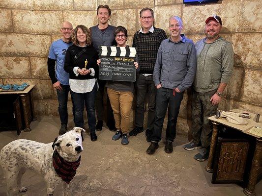 The Geeks (pictured with Dipper) succeeded in escaping from The Markey Escape Rooms in Fort Collins. (Photo credit: CodeGeek)