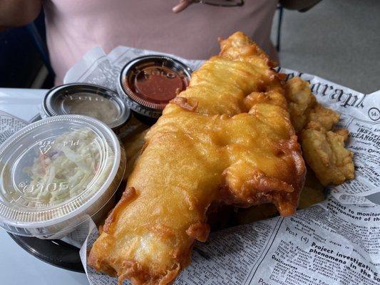 Haddock and shrimp combo