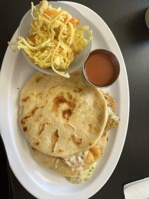 Loroco flower and cheese pupusas.