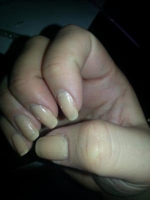 I just got my nails done only 5 hours ago....they look like I got them done over a week ago.