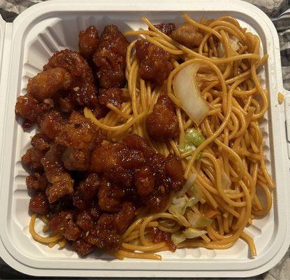 Orange Chicken and Chicken Lo Mein