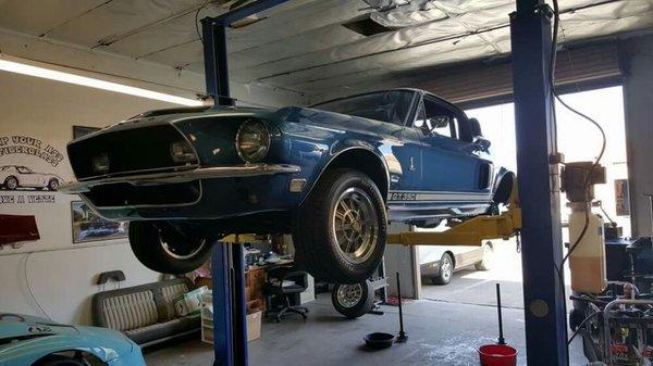 1968 Shelby gt350 is getting brakes cleaned and axle seals.