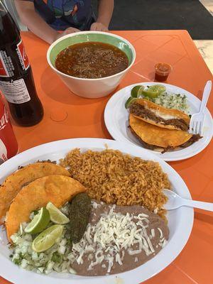 BIRRIA #3 Tacos de Asada Combo Plate