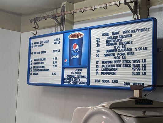 Menu board.