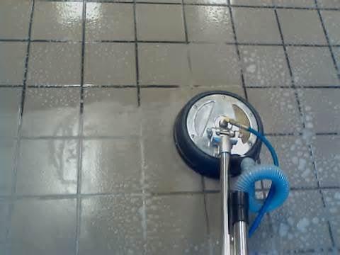 Tile and grout cleaning using our turbo spinner hard surface tool.