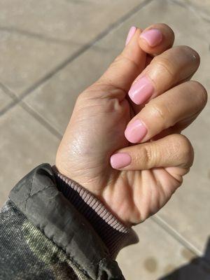 Peachy Pink Dipped Nails