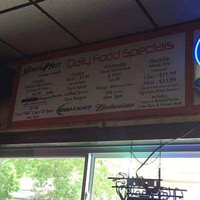 Daily food specials