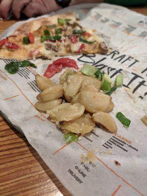 All the roasted garlic on our pizza... Vampires beware!