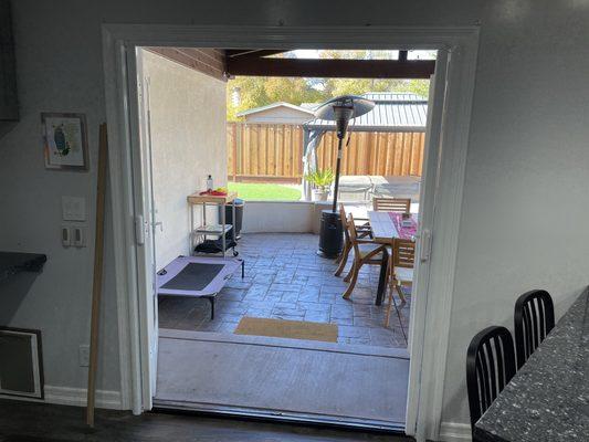 Interior French retractable screen door