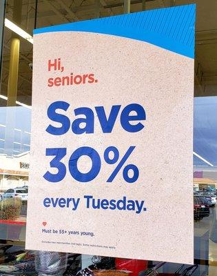 Senior discount Tuesdays