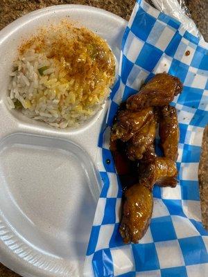 Crab rice and wings