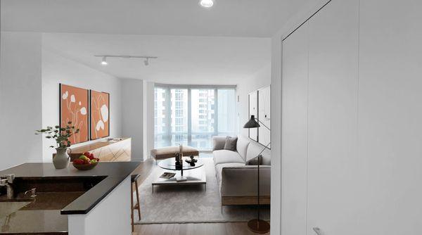 A Crystal Green luxury apartment for rent in Midtown West Manhattan