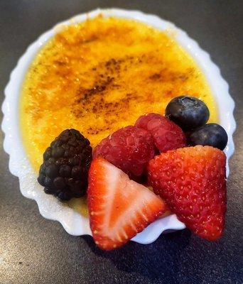 House Made Creme Brulee with Fresh Berries