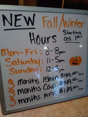 New hours