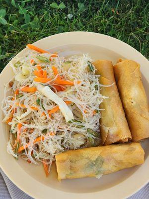 Veggie lumpia and noodle combo ($~15)