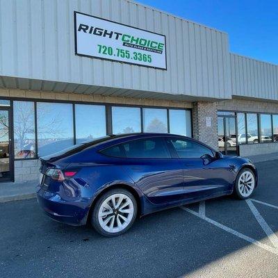 2021 Tesla Model 3, rolling out with Rayno Film.