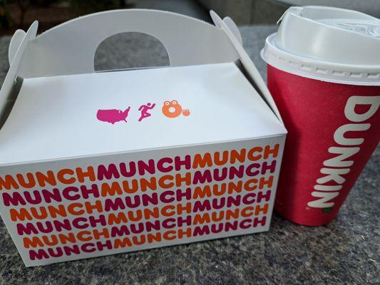 Munchkins and hot coffee