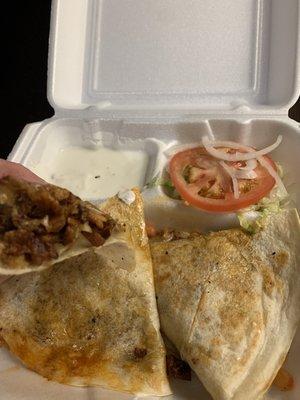 Carnitas quesadilla.