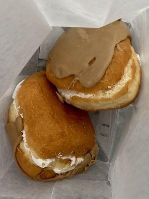 Vanilla cream doughnut with maple frosting.