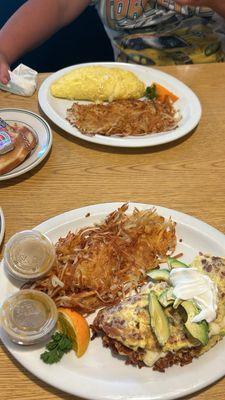 California Omelette. And Cheese Omelette for my kid