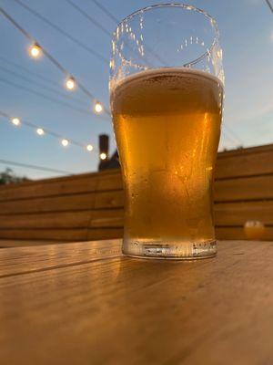 Blood orange gose and a rooftop sit