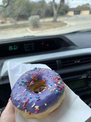 Frosted donut with sprinkles