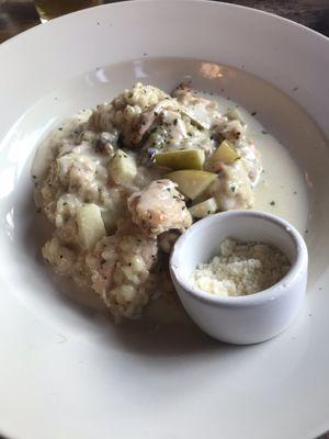 Chicken with white wine risotto