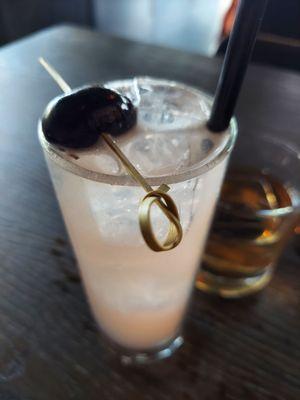 Whiskey on the Vine - Kikori Japanese Whiskey, purple grapes, lychee,  juice, sparkling wine