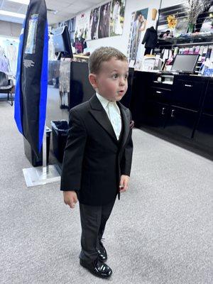 My son with his tuxedo