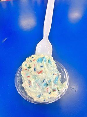 Single scoop of birthday cake