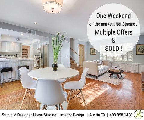 Home Staging in Highland Hills, Austin. 
 Excellent Results !