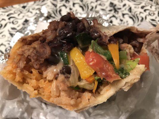 Fajita burrito w/ black beans & no meat