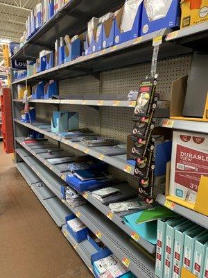 Empty shelves