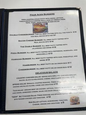 Updated menu