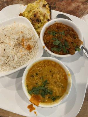 Yellow Dal Tadka and Bangain Bhartra(eggplant)