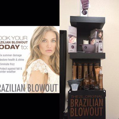 Brazilian Blowout treatments live with out frizz for 3 months make your appointment and get free goody bag.