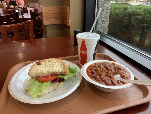 BLT sandwich and chili soup! Daily lunch specials