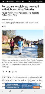 Concrete placement for the yellow river walking trail for the city of porterdale.