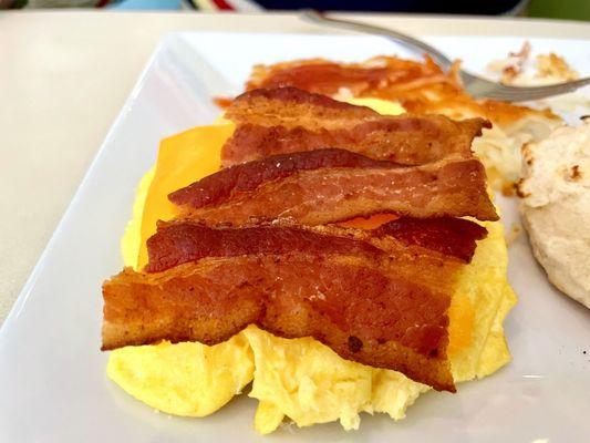 Scrambled eggs and bacon