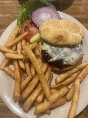 Kids burger and fries